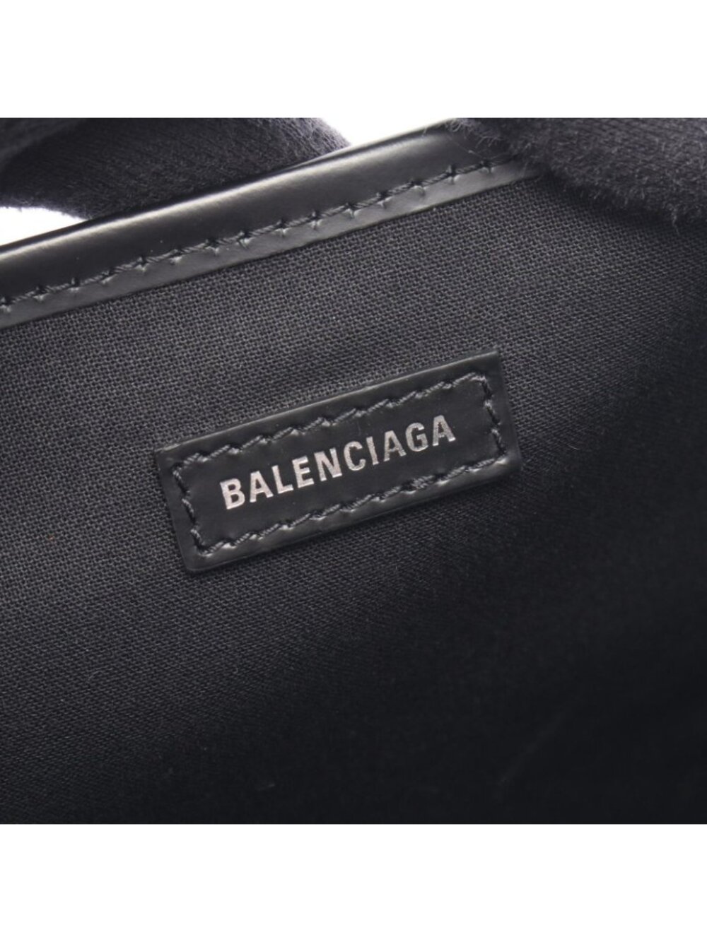 Balenciaga Tote Navy Cabas New M Black Canvas Leather - Picture 4 of 8